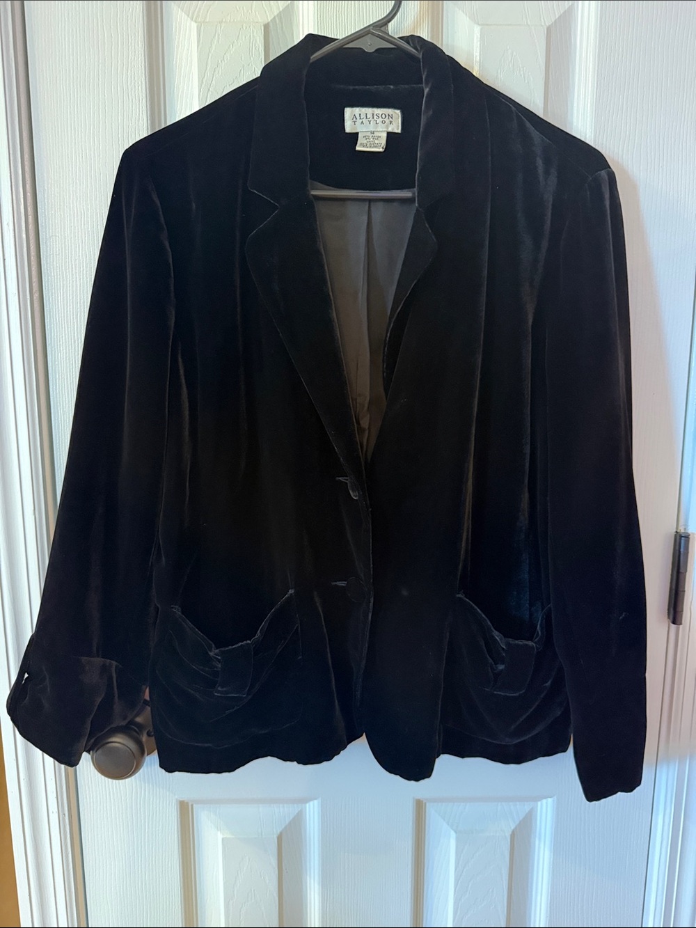 Allison Taylor Black Velvet Blazer Jacket